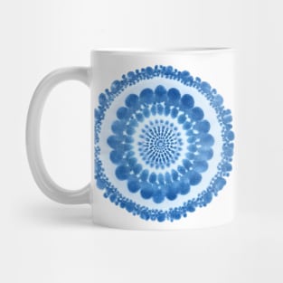 Blue Shibori Mandala Circle Boho Design Mug